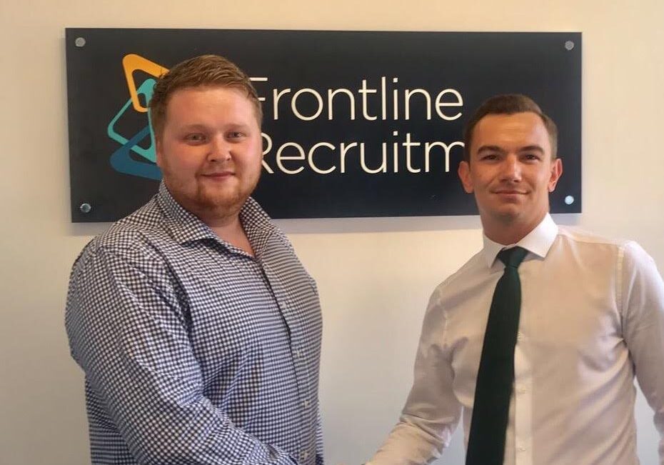 Ton Hartree (left) welcoming Adam Riley